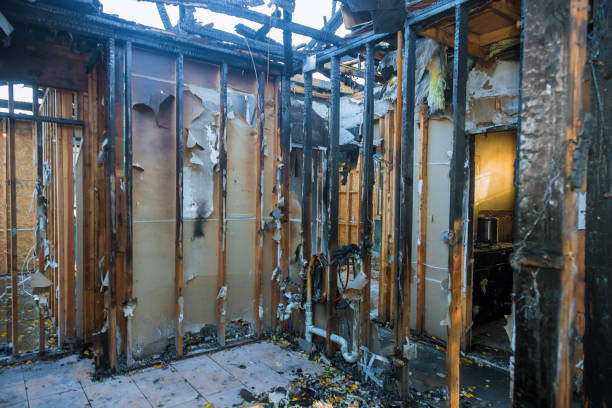 Professional Emergency Fire Damage Restoration technician working in Maple Lake, MN